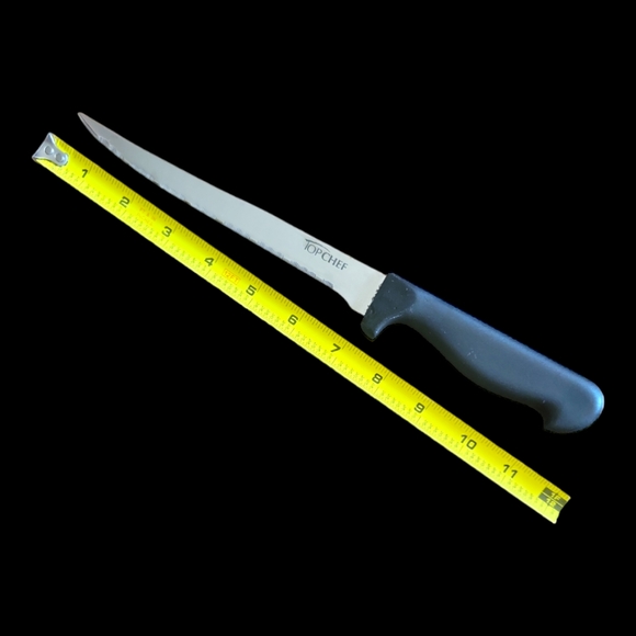 7 Top Chef Cutlery Kitchen Knives Black Handle Grip Stainless Steel Like NWOT - Picture 8 of 12